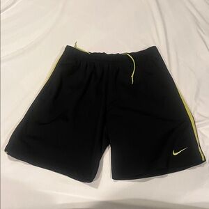Nike Men's Athletic Shorts in Black with Yellow Highlights